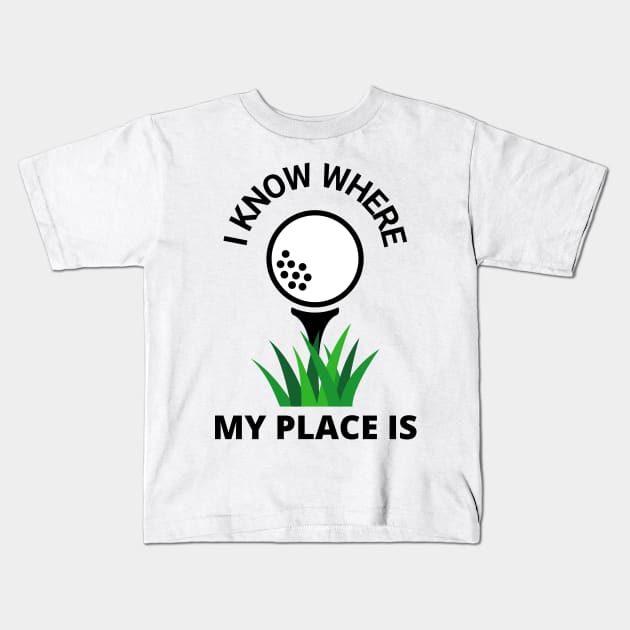 Golf Course Golfer Fun Funny Golfing Kids T-Shirt by Foxxy Merch